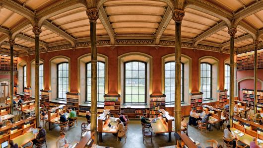 an image of a historic reading room in a library