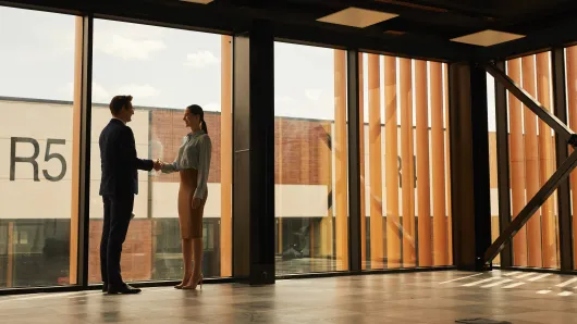 negotiation in a beautiful building
