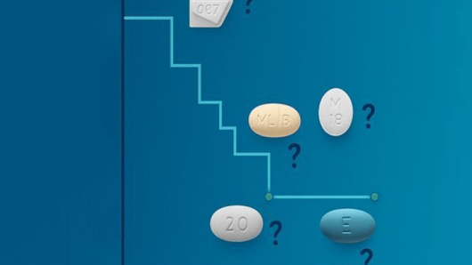 Pills in different places on a graph.