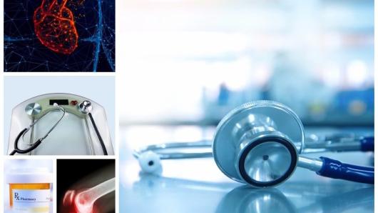 A stethoscope laying on a table.