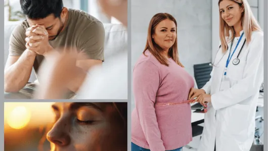 Three images of people in various states of emotion.