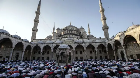 Muslims praying