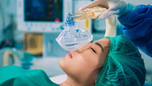 Patient receiving anesthisia.