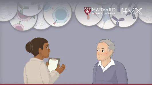 Animated image about cancer treatment