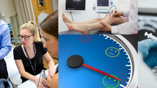 Healthcare providers performing ultrasound