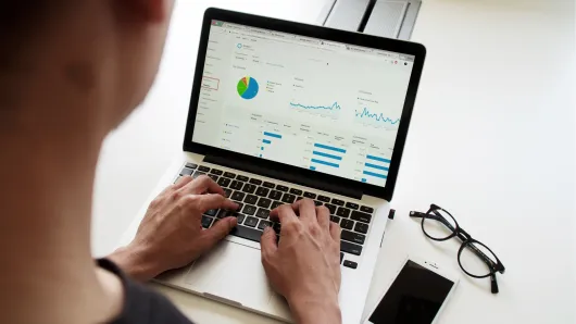 Laptop with graphs