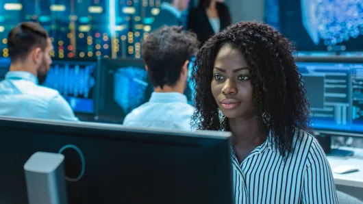 Woman at computer