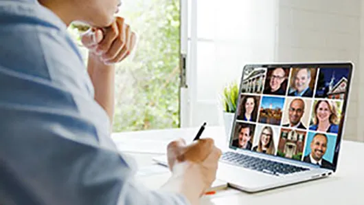 Student completing an online PON Executive Education course